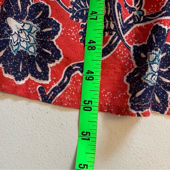 Knox Rose Red & Navy Blue Boho Short Sleeve Midi Dress Size Small *FLAWS* NWT - Picture 17 of 17